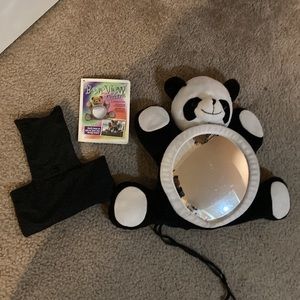 Panda Bear View mirror for rear facing infants with bean bag and 7” mirror